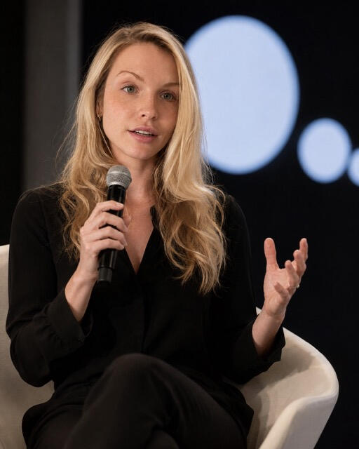 Magdalena Mikoda, Founder of Mēter Rise, speaking on technical hiring